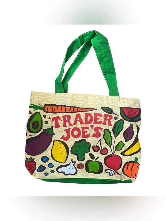 Trader Joe's Handbags - Trader Joe's Produce Veggie Vegetable Green Handle Lightweight Canvas Tote Bag